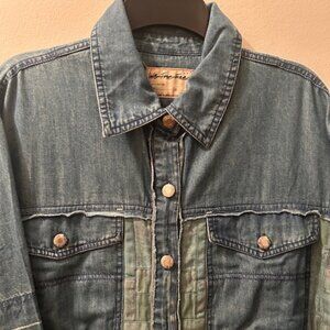We The Free Heritage Quilted Patchwork Denim Relaxed Pocket Shirt Jacket NEW
